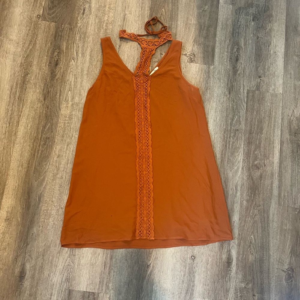Entry Women's Orange Sleeveless Mini Dress